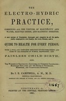 Cover of The electro-hydric practice