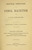 Cover of Practical instruction in animal magnetism