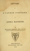 Cover of Letters to a candid inquirer on animal magnetism