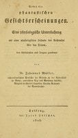 Cover of Ueber die phantastischen Gesichtserscheinungen