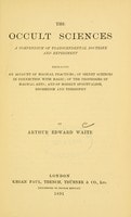 Cover of The occult sciences