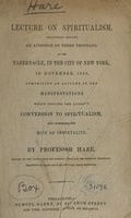 Cover of Lecture on spiritualism