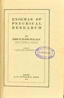 Cover of Enigmas of psychical research
