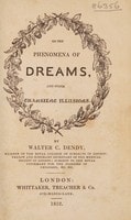 Cover of On the phenomena of dreams and other transient illusions