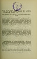 Cover of Report on the human remains found by F.J. Bennett Esq., F.G.S., in the central chamber of a megalithic monument at Coldrum, Kent