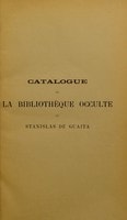 Cover of Stanislas de Guaita et sa bibliothèque occulte