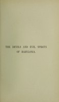Cover of The devils and evil spirits of Babylonia