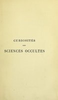 Cover of Curiosités des sciences occultes