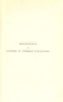 Cover of Beginnings or glimpses of vanished civilizations