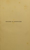 Cover of Studies in mysticism and certain aspects of the secret tradition