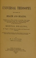 Cover of Universal theosophy