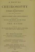Cover of A manual of cheirosophy