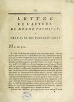 Cover of Lettre de l'auteur de Monde primitif à Messieurs ses souscripteurs [on animal magnetism]