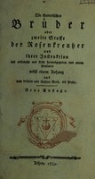 Cover of Die theoretischen Brüder oder zweite Stuffe der Rosenkreutzer und ihrer Instruktion das erstemahl ans Licht herausgegeben von einem Profanen; nebst einem Anhang aus dem dritten und fünften Grad, als Probe
