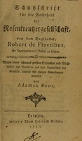 Cover of Schutzschrift für die Aechtheit der Rosenkreutzergesellschaft