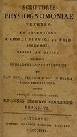 Cover of Scriptores physiognomoniae veteres ex recensione Camilli Perusci et Frid