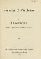 Cover of Varieties of psychism