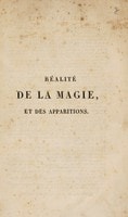 Cover of Réalité de la magie et des apparitions, ou contre-poison du 'Dictionnaire infernal' ... précédé d'une histoire très-précise de la magie