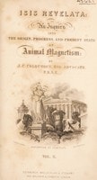 Cover of Isis revelata: an inquiry into the origin, progress, and present state of animal magnetism