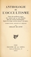 Cover of Anthologie de l'occultisme