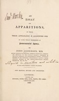 Cover of An essay on apparitions