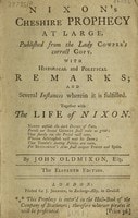 Cover of Nixon's Cheshire prophecy at large