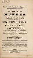 Cover of The particulars of the horrible murder of Catharine Sinnott, a child under four years of age