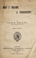 Cover of Why I became a theosophist