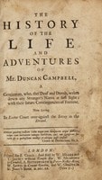 Cover of The history of the life and adventures of Mr. Duncan Campbell