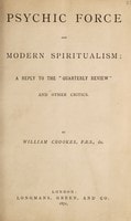 Cover of Psychic force and modern spiritualism