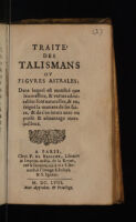 Cover of Traité des talismans ou figures astrales