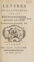 Cover of Lettres philosophiques sur les physionomies
