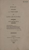 Cover of An essay towards a theory of apparitions