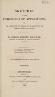 Cover of Sketches of the philosophy of apparitions; or an attempt to trace such illusions to their physical causes