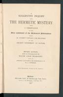 Cover of Suggestive Inquiry into the Hermetic Mystery