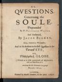 Cover of XL. questions concerning the soule