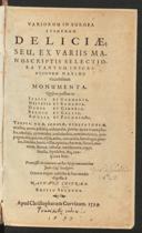 Cover of Variorum in Europa itinerum deliciae