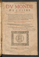 Cover of histoire du monde de C. Pline second