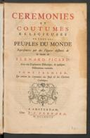 Cover of Cérémonies et coutumes religieuses de tous les peuples du monde