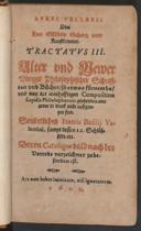 Cover of Aurei Velleris oder der güldin Schatz und Kunstkammer. Tractatus III. Alter und Newer obriger philosophischer Schrifften und Bücher, so etwas fürnembs, und von der warhafftigen Composition Lapidis Philosophorum geschrieben aber zuvor in Druck nicht aussgangen sind