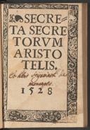 Cover of Secreta secretorum Aristotelis
