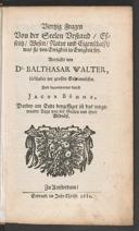 Cover of Viertzig Fragen von der Seelen Urstand, Essentz, Wesen, Natur und Eigenschafft, was sie von Ewigkeit in Ewigkeit sey