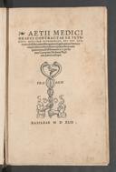 Cover of Aetii medici Graeci contractae ex veteribus medicinae tetrabiblos