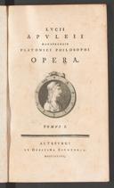 Cover of Lucii Apuleii ... Opera