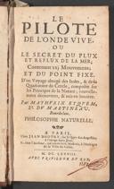 Cover of pilote de l'onde vive, ou le secret du flux et reflux de la mer