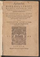 Cover of Aphorismi hieroglyphici