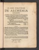 Cover of lumine De alchemia continentur haec