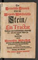 Cover of Der hermetische Triumph oder der siegende philosophische Stein