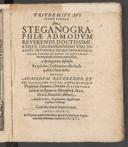 Cover of Trithemius sui-ipsius vindex sive steganographiae ... viri Ioannis Trithemii, primo Spanheimensis ... apologetica defensio