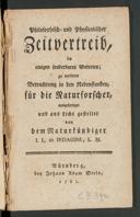 Cover of Philosophisch- und physikalischer Zeitvertreib in einigen sonderbaren Materien